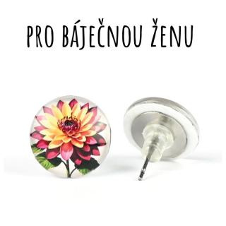 Jiřina skleněné náušnice pecky 12 mm