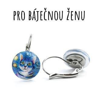 Kočka náušnice VISACÍ 2 12 mm