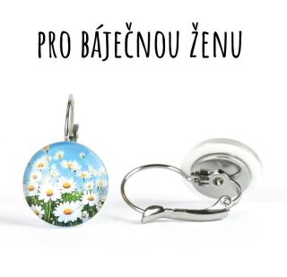 Kopretiny náušnice VISACÍ 12 mm