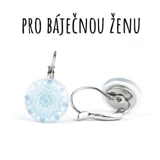 Ledová vločka náušnice VISACÍ 14 mm