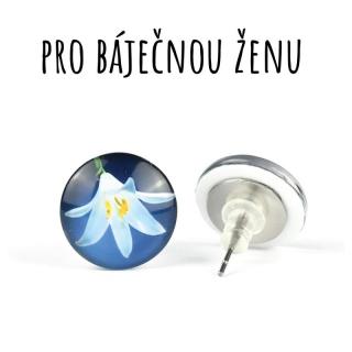 Lilie skleněné náušnice pecky 12 mm