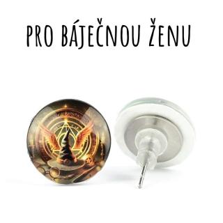 Magie skleněné náušnice pecky 14 mm