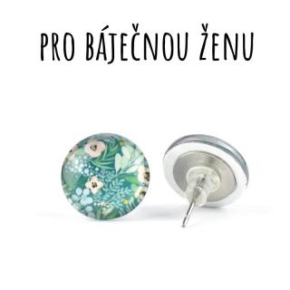 Malované květy skleněné náušnice pecky 5 12 mm