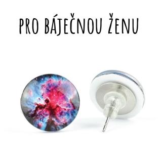 Mlhovina skleněné náušnice pecky 12 mm