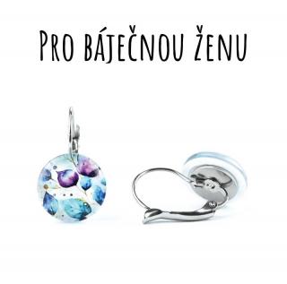Modré a fialové listy náušnice VISACÍ 14 mm