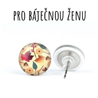 Podzimní listy skleněné náušnice pecky 2 12 mm