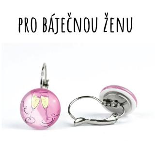 Prosecco náušnice VISACÍ 12 mm