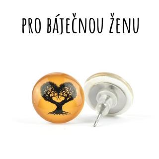 Skleněné náušnice strom života 3 10 mm
