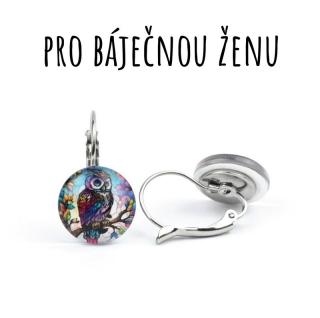 Sova náušnice VISACÍ 12 mm