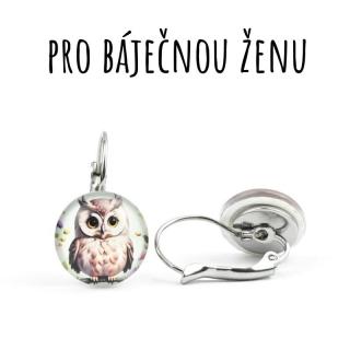 Sova náušnice VISACÍ 2 12 mm