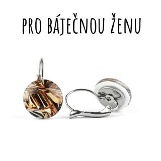Zlato černé náušnice VISACÍ 12 mm