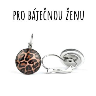 Zvířecí motiv leopard náušnice VISACÍ 12 mm