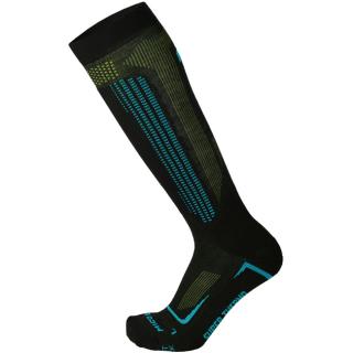 CALZA SKI SUPERTHERMO PRIMALOFT-SETA MED, NERO/TURCHESE 24/25 Velikost: L