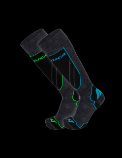 MICO MEDIUM W. WARM CONTROL WOMAN SKI SOCKS, NERO/FUCSIA FLUO 24/25 Velikost: 39-41