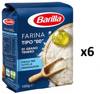 Barilla Farina grano tenero  00  vysoce kvalitní pšeničná mouka 6x1 kg-VÝHODNÉ BALENÍ