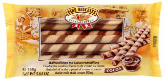 Biscuit trubičky plněné kakaovým krémem 160g  - originál z Německa