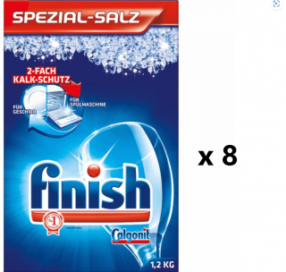 Calgonit Finish speciální sůl do myčky 8x1,2 kg- VÝHODNÉ BALENÍ  - originál z Německa