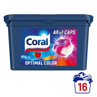 Coral Gelové kapsle na praní barevného prádla 3v1, 16 dávek  - originál z Německa