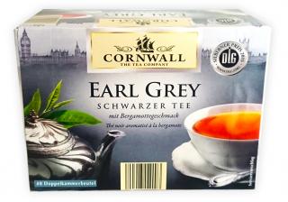 Cornwall černý čaj EARL GREY 40 sáčků, 70g  - originál z Německa