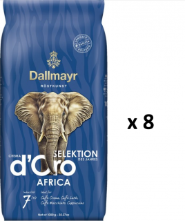 Dallmayr AFRICA crema d´ORO výběr roku 2024, zrnková káva 8x1 kg- VÝHODNÉ BALENÍ