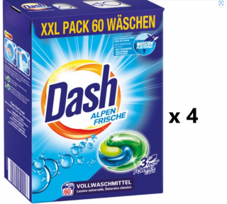 Dash XL Alpen Frische kapsle na praní 4x60 ks- VÝHODNÉ BALENÍ