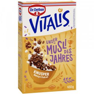 Dr. Oetker Vitalis Müsli roku Křupavé medové a s kakaem 450 g