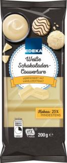 Edeka Bílá čokoláda na vaření s vanilkou 200g  - originál z Německa
