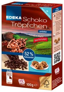 Edeka Čokoládové kapičky 100g  - originál z Německa