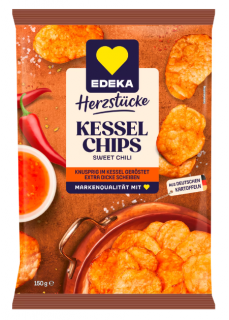 Edeka kotlíkové čipsy Sweet Chili 150 g  - originál z Německa