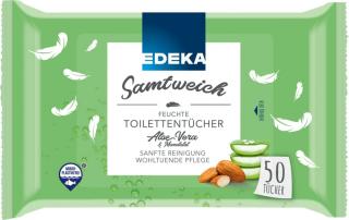 Edeka Premium vlhčený toaletní papír s aloe vera a mandlovým olejem 50ks  - originál z Německa