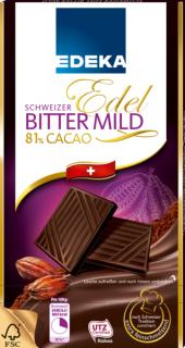 Edeka Švýcarská jemně hořká čokoláda s 81% kakaa 100g  - originál z Německa