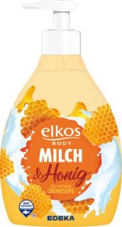 Elkos Mléko & Med - tekuté mýdlo s dávkovačem 500ml  - originál z Německa
