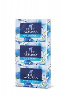 Felce Azzurra Muschio Bianco 3 mýdla se svěží vůní 3x 100 g, 300 g