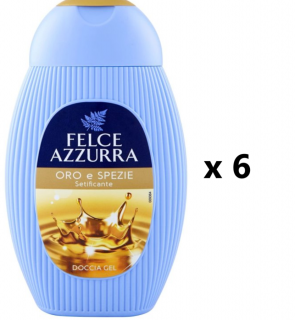 Felce Azzurra Sprchový gel Oro & Spezie 6x250 ml VÝHODNÉ BALENÍ