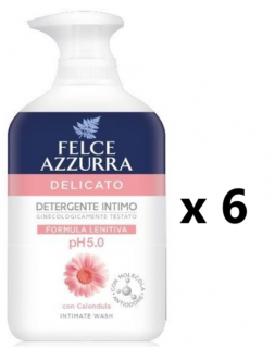 Felce Azzurra tekuté intimní mýdlo Delicato Lenitivo Calendula 6x250 ml VÝHODNÉ BALENÍ