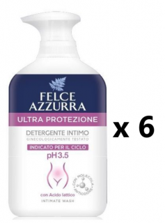 Felce Azzurra tekuté intimní mýdlo Ultra Protezione 6x250 ml- VÝHODNÉ BALENÍ