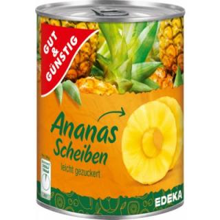 G&G Ananasové plátky, jemně slazené 565g  - originál z Německa