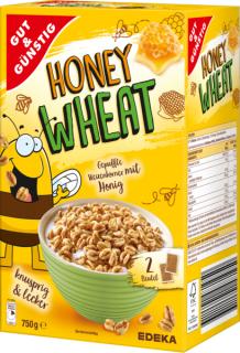 G&G Honey Wheat pšeničné lupínky s medem 750g  - originál z Německa