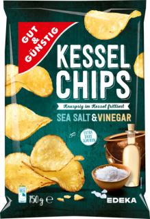 G&G Kotlíkové chipsy Mořská sůl & Ocet 150g  - originál z Německa