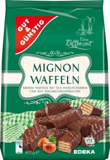 G&G Mignon oplatky s čokoládou plněné lískooříškovým krémem 400g  - originál z Německa