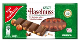 G&G Mléčná čokoláda s celými lískovými ořechy 100g  - originál z Německa