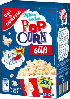 G&G Popcorn do mikrovlnky - sladký 3x 100g, 300g