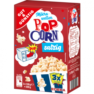 G&G Popcorn do mikrovlnky - slaný 3x 100g, 300g