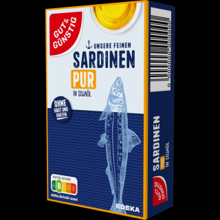 G&G Sardinky v sójovém oleji 125g  - originál z Německa