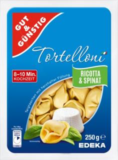 G&G Tortelloni plněné ricotta-čerstvým sýrem a špenátem 250g  - originál z Německa