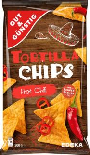 G&G Tortilla chips, HOT CHILI, 300 g  - originál z Německa