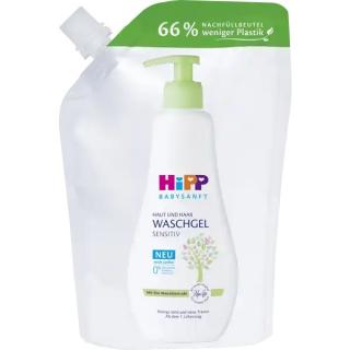 HiPP Babysanft mycí gel na pokožku i vlásky, náhradní náplň 400 ml