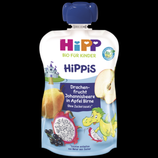 HiPP BIO Hippis Rybíz v jablku a hrušce 100 g