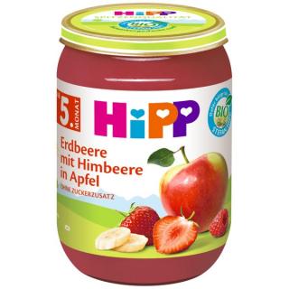 HiPP Bio Jahoda s malinou a jablkem 190g