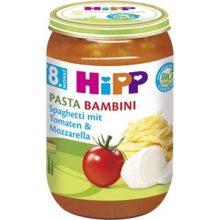 HiPP Bio Pasta Bambini Špagety s rajčaty a mozzarellou 250g